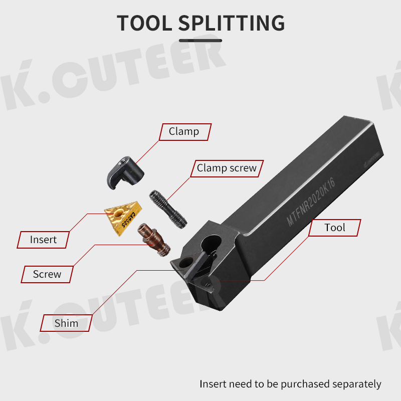 MTFNR2020K16 MTFNR1616H16 MTFNR2525M16 External Triangul Turning Tool Holder