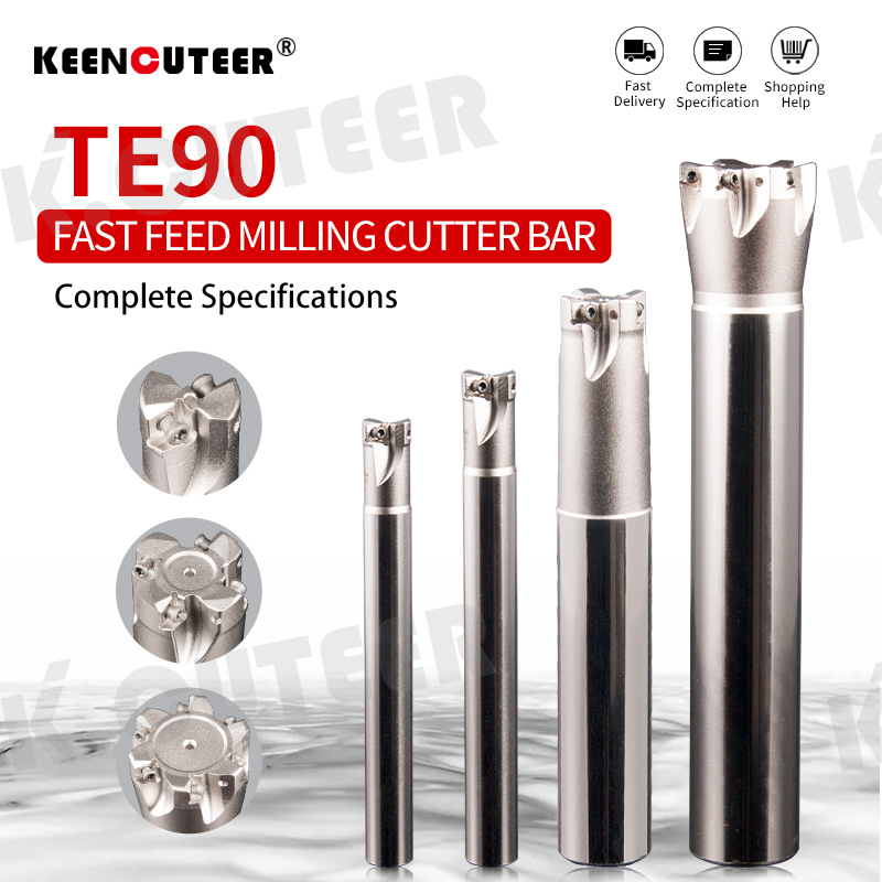Efficient square shoulder surface of a fast-feed milling cutter bar machining center