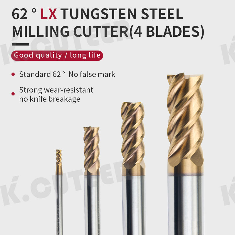 HRC62 tungsten steel end mill special straight shank end mill CNC machine bit