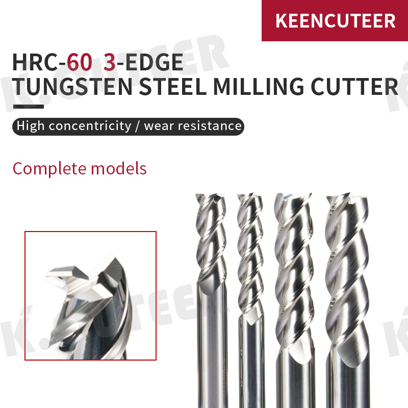 HRC60 Milling Cutter Tungsten Steel Alloy Coating Carbide for Aluminium Parts