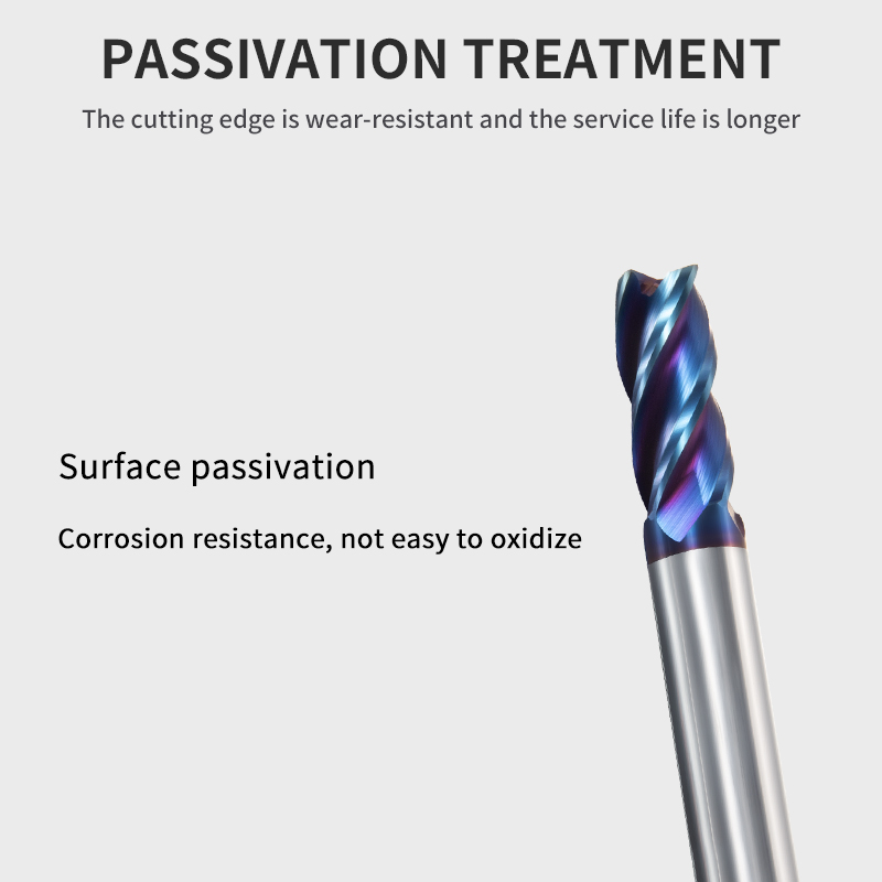 End Mill Tungsten Carbide Steel CNCTool 4 Flutes Cutter R0.1/0.5/1 50-75MM Metal Router