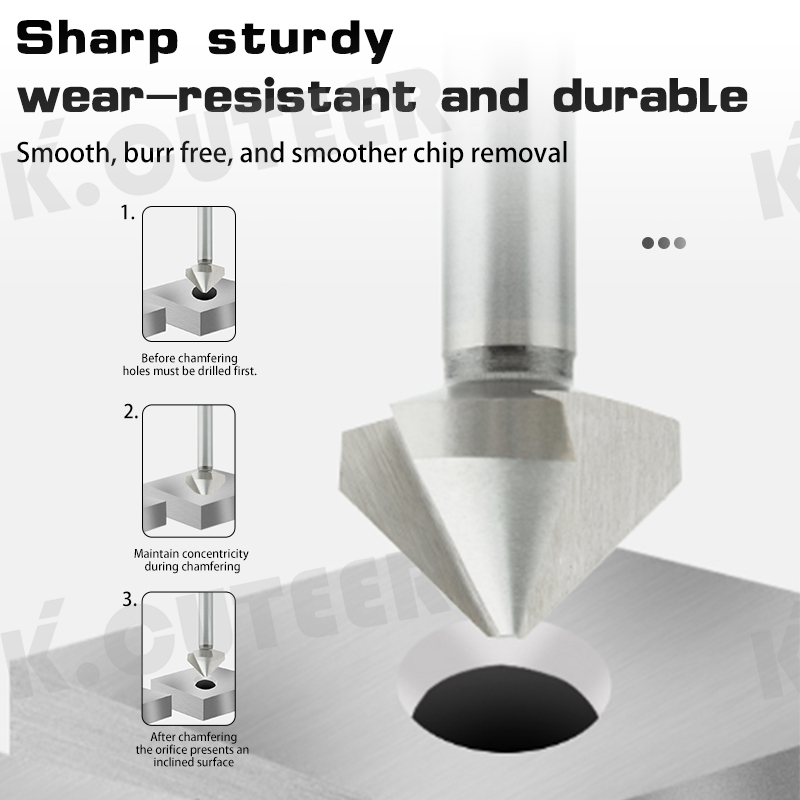 Keencutter 90° Chamfer Drill Cobalt Containing Wear-Resistant Single Inset and Three Insert