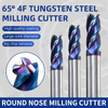 Corner Rounding End Mill Tungsten Carbide Steel Milling Cutter Tool 4 Flutes