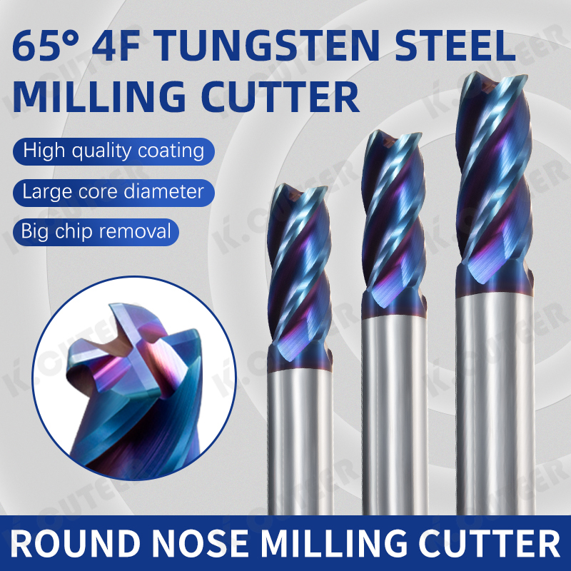 Corner Rounding End Mill Tungsten Carbide Steel Milling Cutter Tool 4 Flutes