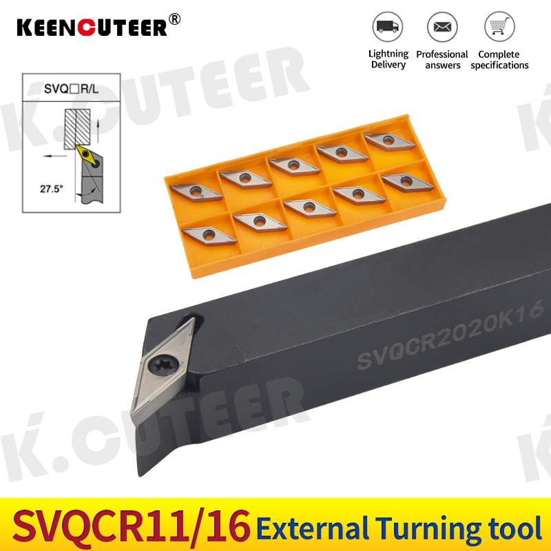 SVQCR1616H11 SVQCR2525M16 Indexable External Turning Tool Holder Right Hand Tool Holder