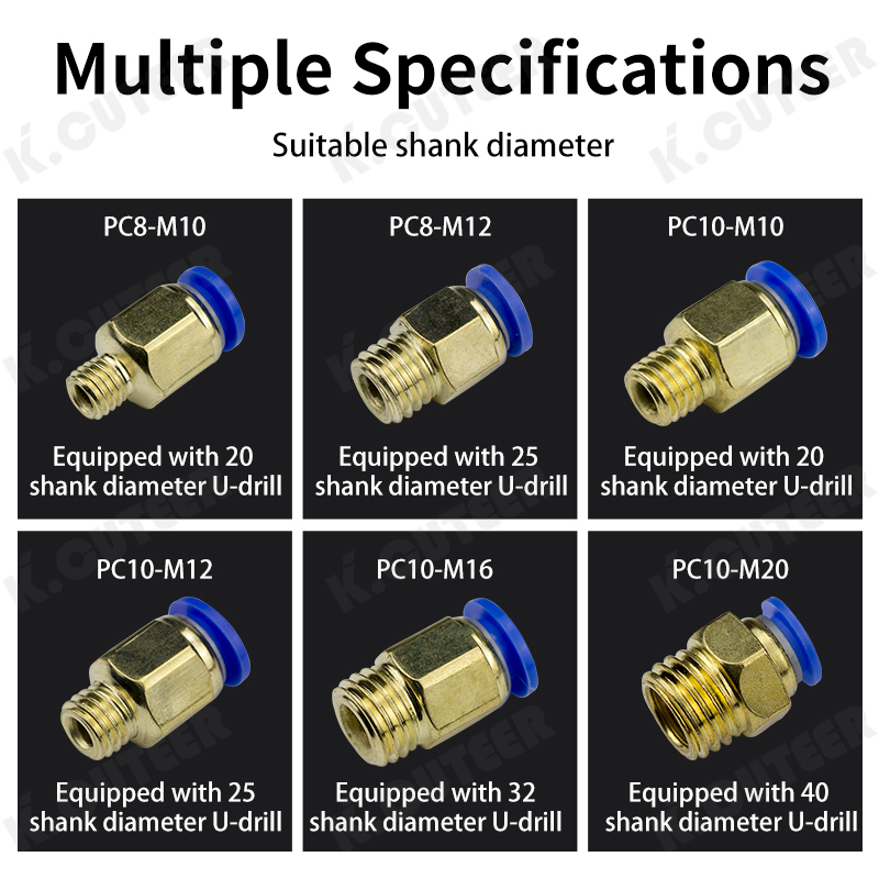 Straight-Through PC Thread Pneumatic Connector Suitable For CNC Lathe Joint