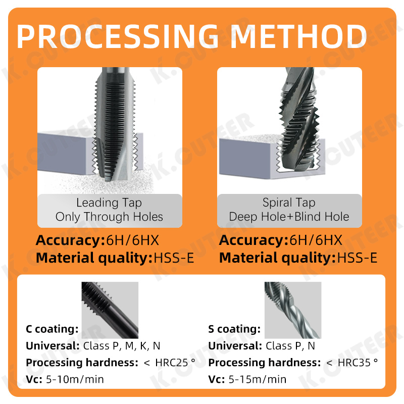 High-Speed Steel Taps with Cobalt for Aluminum and Steel