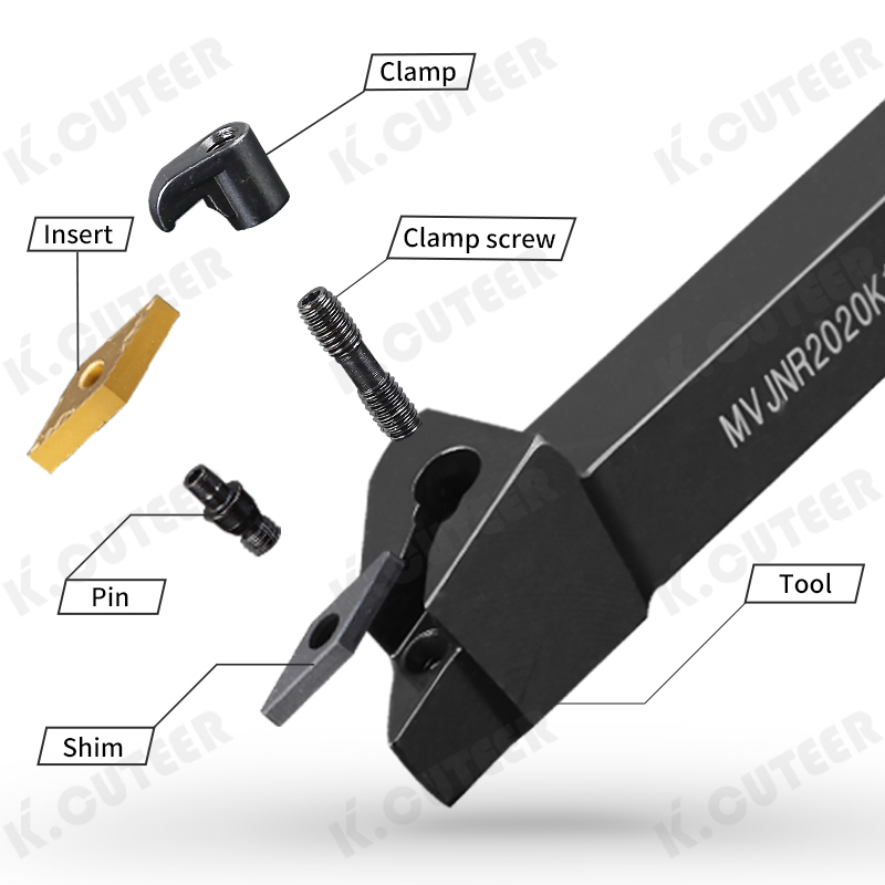 WVJNR Precision CNC External Tool Holder for 93-Degree Turning