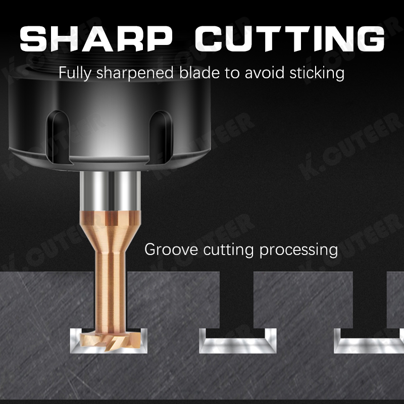 T-Slot Milling Cutter 60 Degree Tungsten Steel Carbide CNC Machining Center Cutting Tool 4-Blade For Aluminum Steel