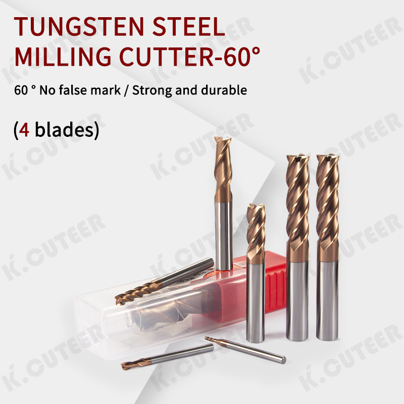 HRC60 4 Flute Tungsten Steel Milling Cutter Metal Cutter CNC Tools