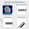 HRC60 3 Flute Alloy Carbide Tungsten Steel Milling Cutter End Mill