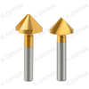 90-Degree Chamfer Cutter Cobalt-Titanium Coated Single-Edged Straight Shank Three Flutes