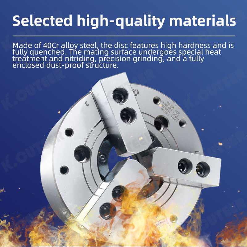 CNC Lathe Three-Jaw Hydraulic Chuck with Oil Pressure Power Clamping