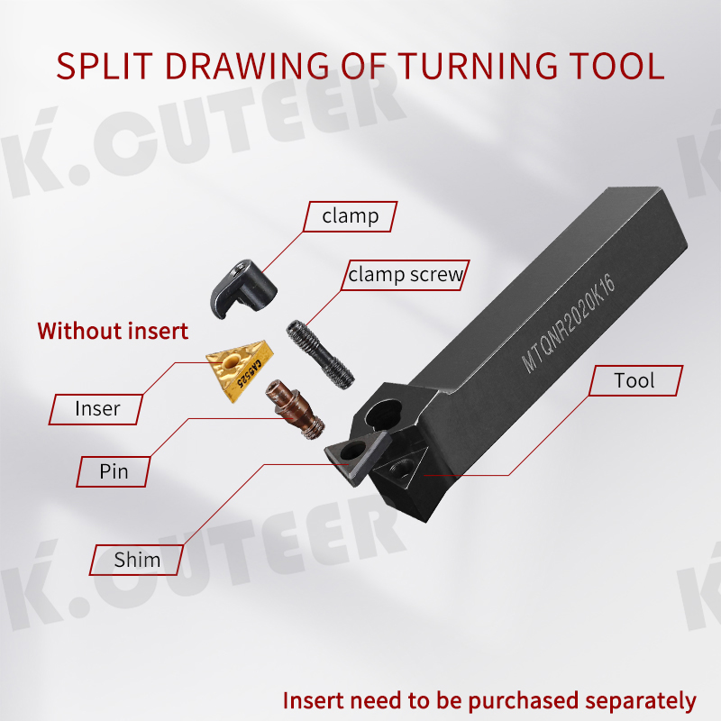 CNC External Cylindrical Turning Tool Holder Triangular Mtqnr Face Machining