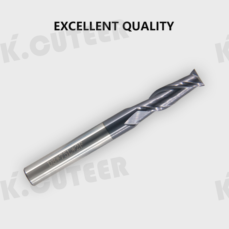 Tungsten Steel End Mills 1mm 6mm 12mm 2Flute HRC50 Straight Shank Milling Cutter 