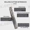 HRC60 Milling Cutter Tungsten Steel Alloy Coating Carbide for Aluminium Parts