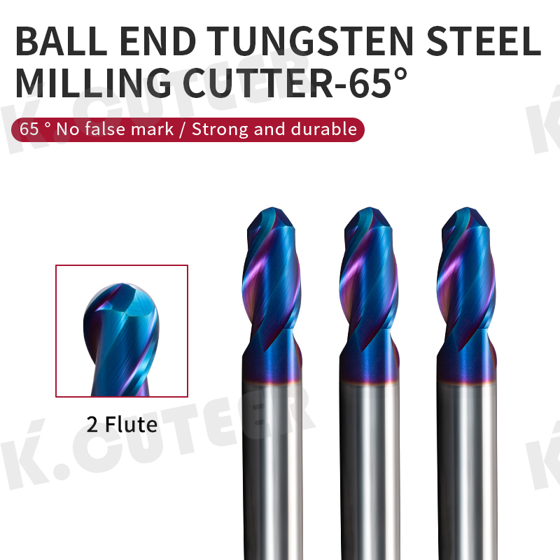 2 flute HRC 65 R2*D4*50/R3*D6*50/R3*D6*75 CNC lathe processing ball end mill