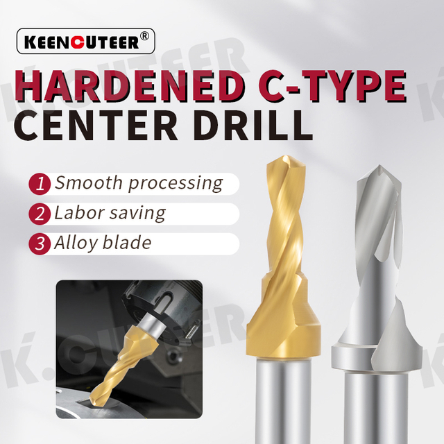 Titanium Plated C-Shape Center Drill Coated High Speed Steel Positioning Chamfering Drill 
