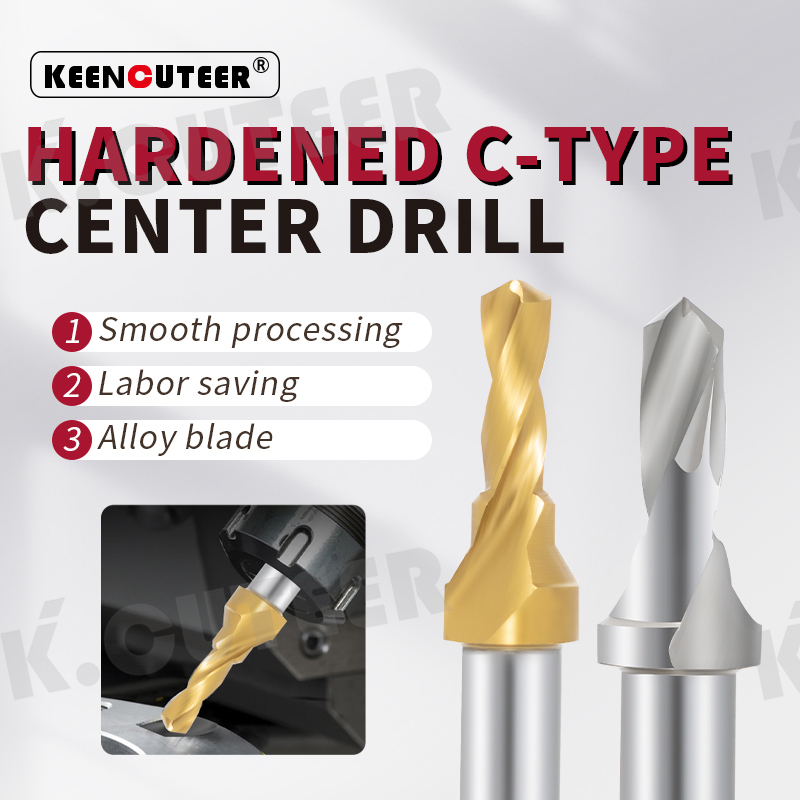 Titanium Plated C-Shape Center Drill Coated High Speed Steel Positioning Chamfering Drill 