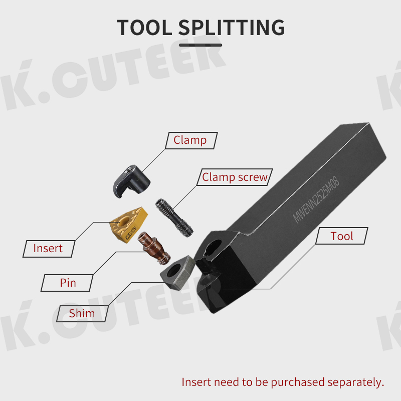 MWENN2020K08 MWENN2525M08 External Turning Tool Holder 