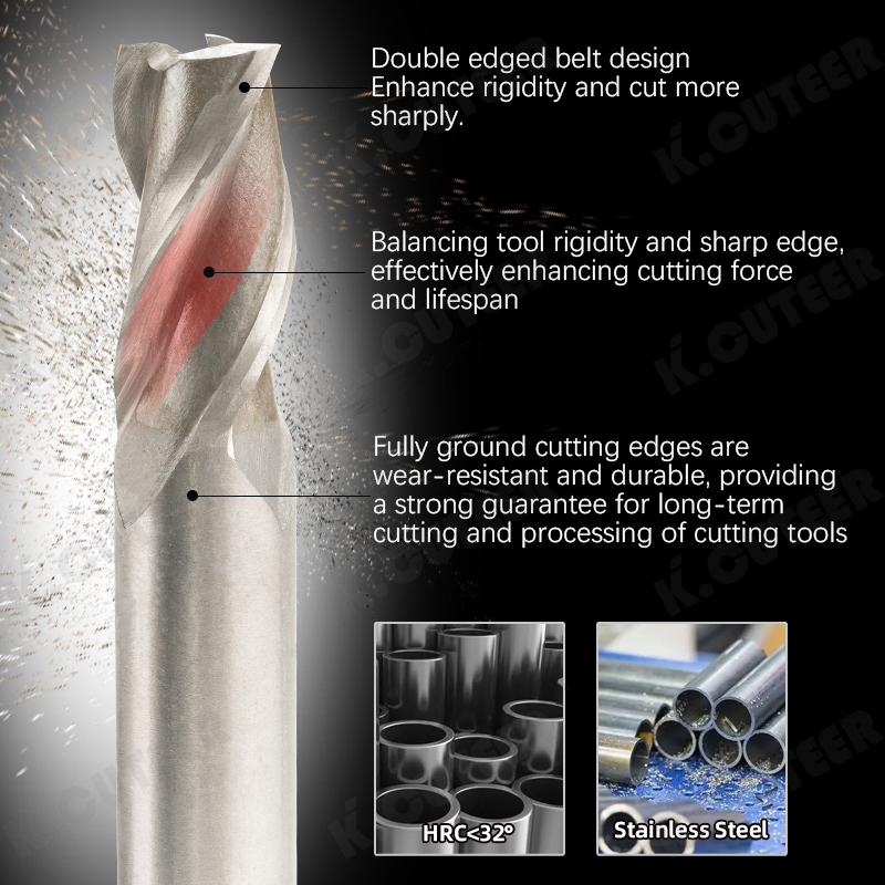 Durable White Steel Alloy Cutter for CNC Milling Machines