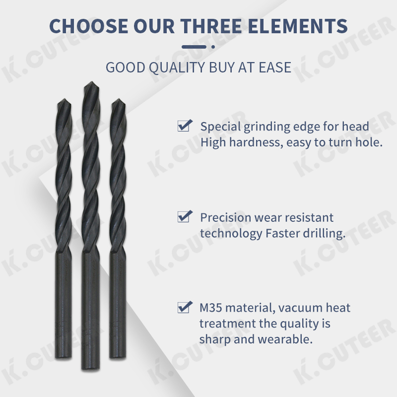 Twist Drill Bit Black Coated Straight Shank Drill Bit Machine Use Or Hand Tools