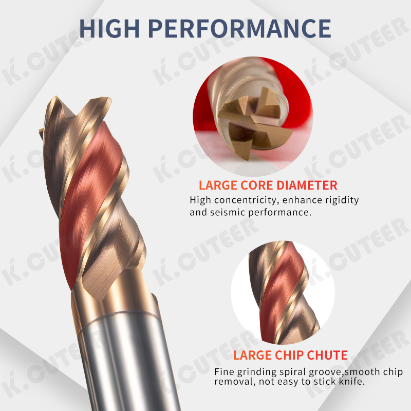 HRC60 4 Flute Tungsten Steel Milling Cutter Metal Cutter CNC Tools