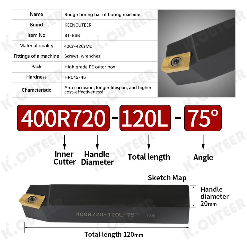 Bt-Bsb Boring Machine Rough Boring Bar Right Angle Boring 400r/400L