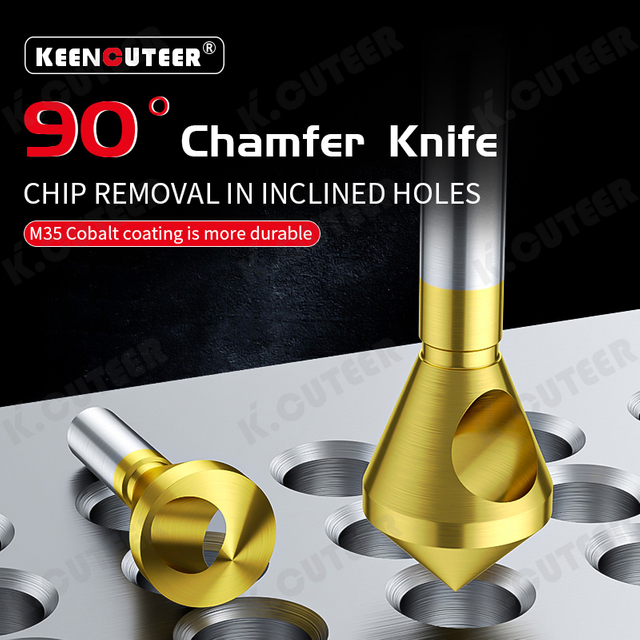 90-Degree Chamfer Drill Bit with Internal Chip Removal
