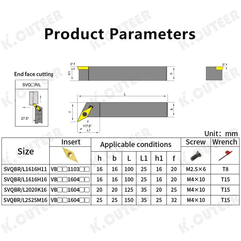 External Turning Tool Svqbr Svqbl Cutter Bar CNC Lathe Bar Turning Holder