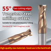 2-Flute Tungsten Steel Milling Cutter 55-Degree Straight Shank CNC End Mill