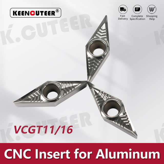 VCGT Aluminum Carbide Insert for SVJCR External Turning Tool CNC Lathe Parts