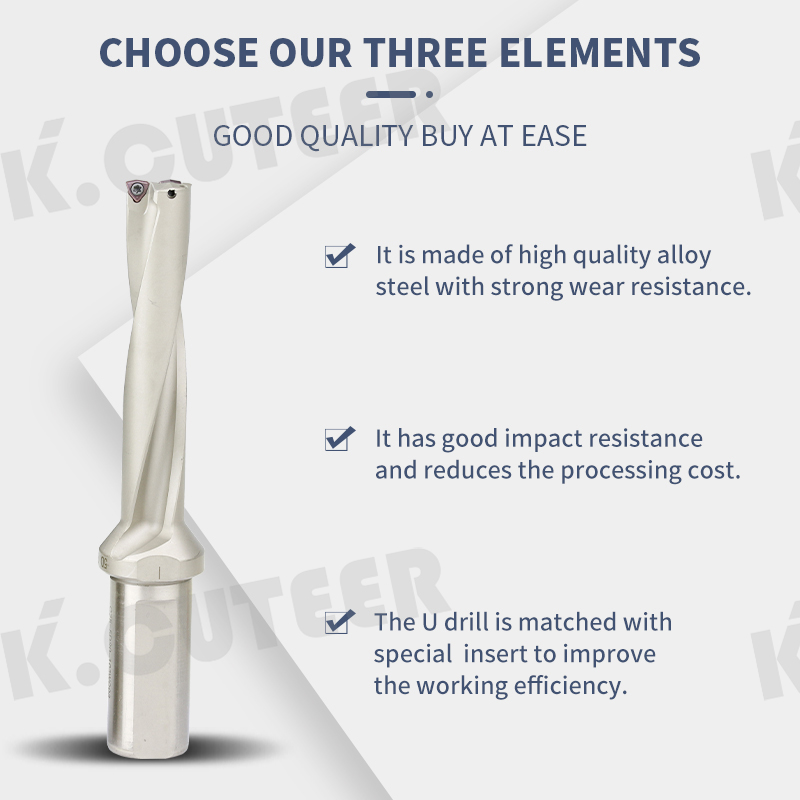 U Drill WC Indexable 5D 16mm-40mm High Quality Drilling