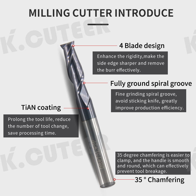HRC50 Straight Shank Milling Cutter Alloy Coating Carbide Lathe tools CNC Machines