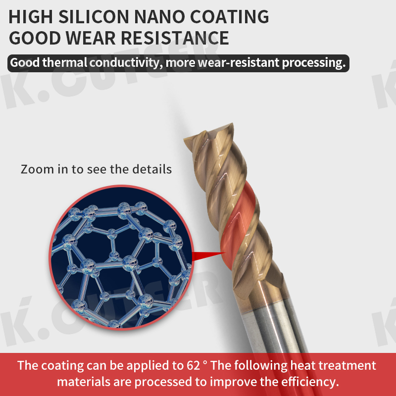 HRC62 tungsten steel end mill special straight shank end mill CNC machine bit