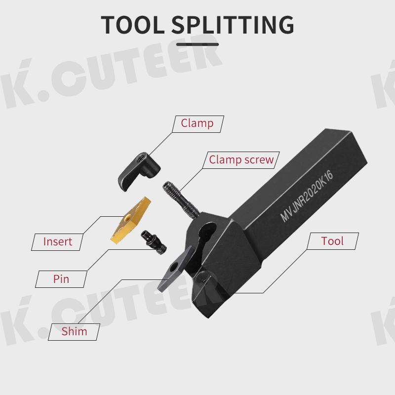 MVJNR2020K16 MVJNR1616K16 MVJNR2525M16 External Turning Tool Holder 