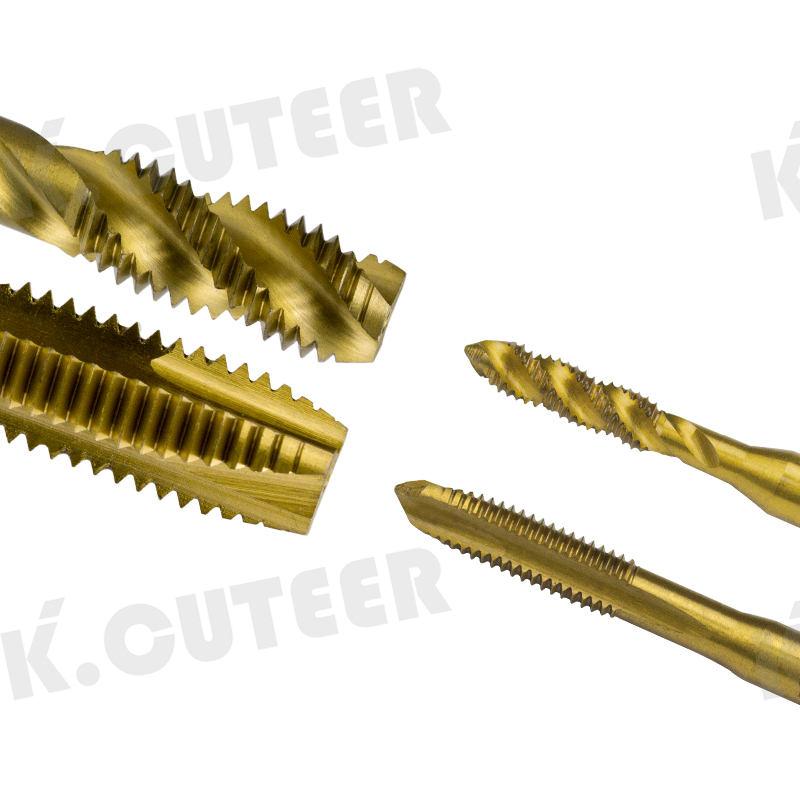Metric Titanium Plated HSS Spiral Point Tap Spiral Flute Tap