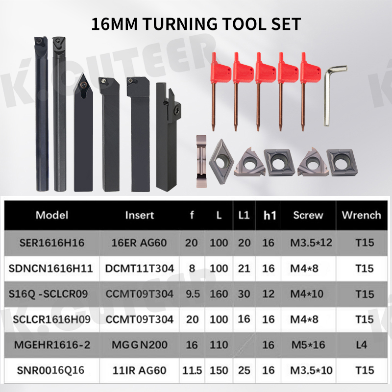 Smooth chip removal and durable ALL series Turning Tool Sets for CNC 