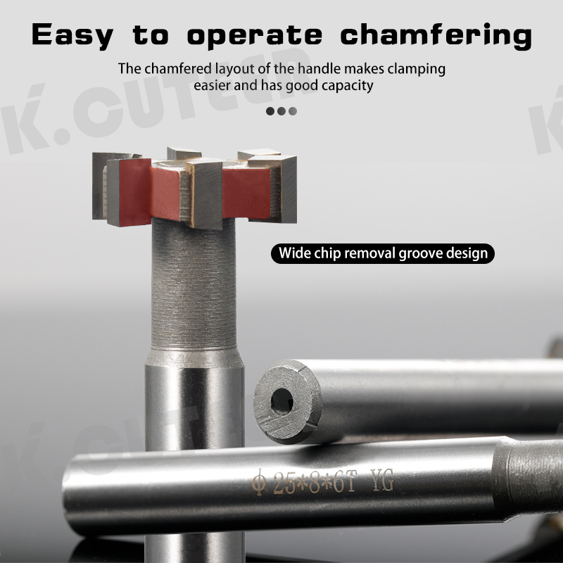 Welded Carbide T Slot Milling Cutter Tungsten Steel End Mill Cutter Router Bit