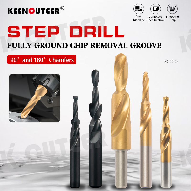 Counterbore Twist Step Drill 90/180 Degree Cobalt-containing HSS Metal Drilling Chamfer Step Drill