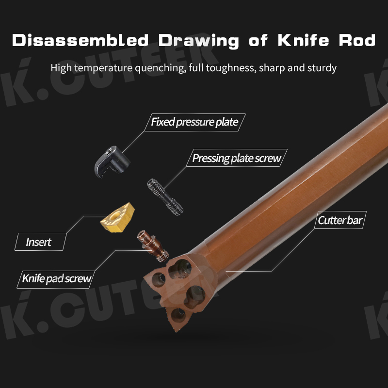 D16R-MW04R D20R-MW04L D25R-MW08H Spring steel Double head Internal Turning Tool Holder WNMG Inserts