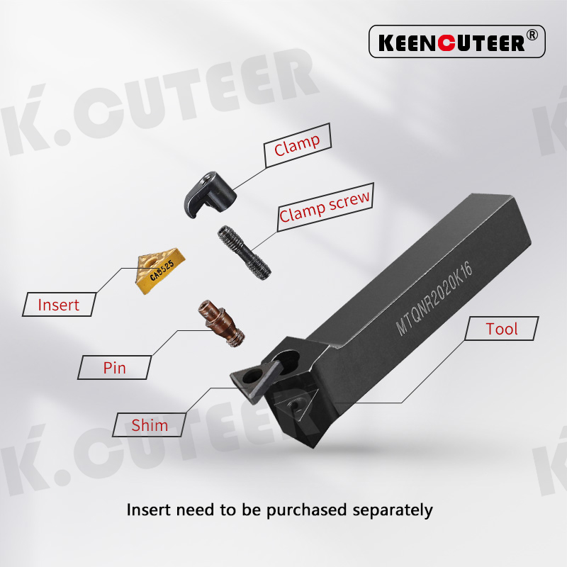 MTQNR1616H16 MTQNR2020K16 MTQNR2525M16 External Turning Tool Holder TNMG Carbide Inserts