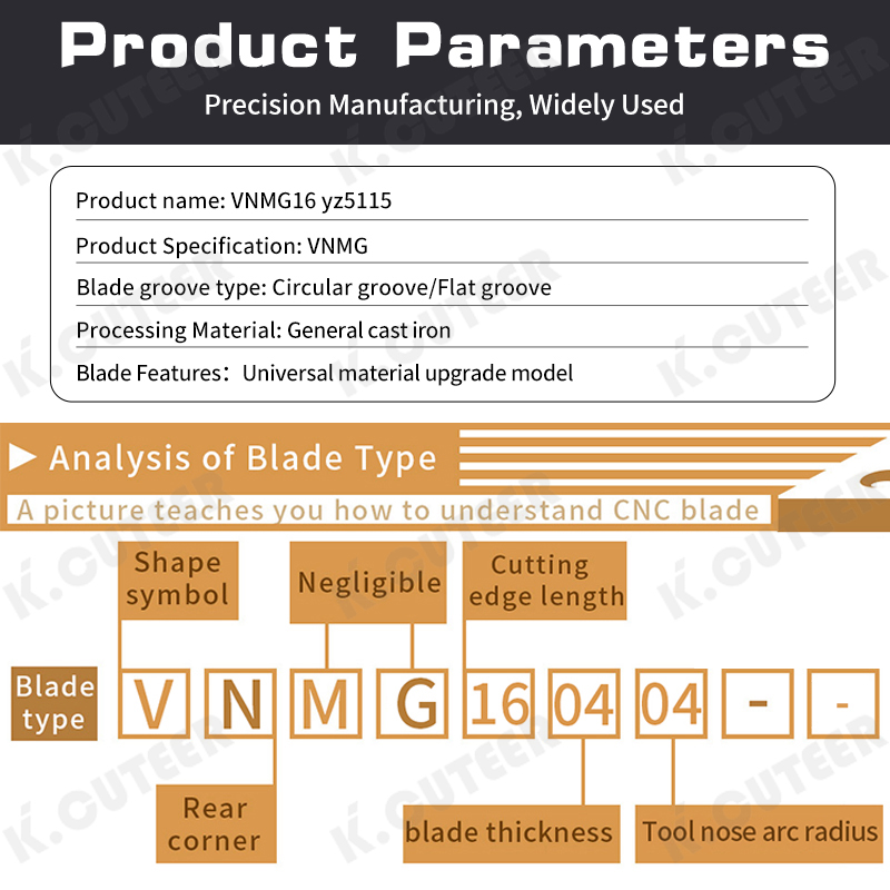 Cast Iron Machining Suitable CNC Lathe Turning Tools Vnmg Insert Steel