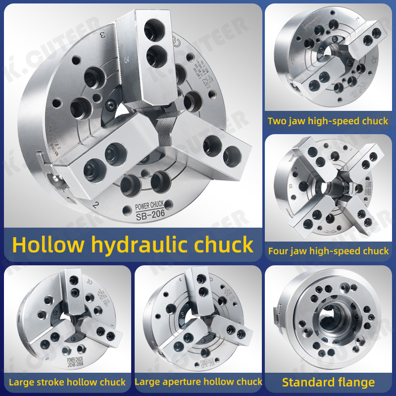CNC Lathe Three-Jaw Hydraulic Chuck with Oil Pressure Power Clamping