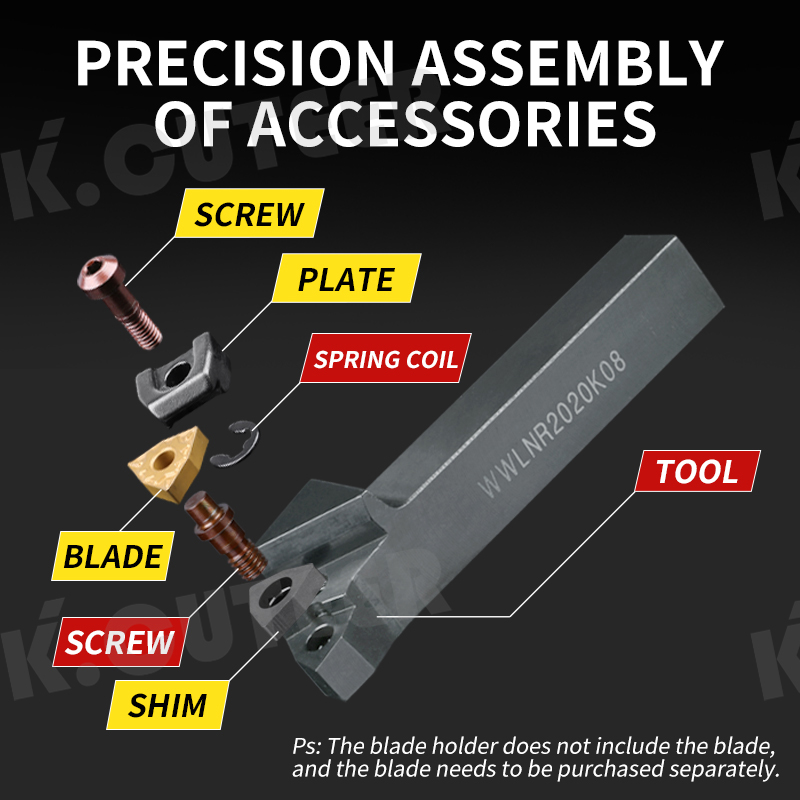 Wwlnr Peach-Shaped Lathe Tool 95-Degree CNC Turning Tool Holder