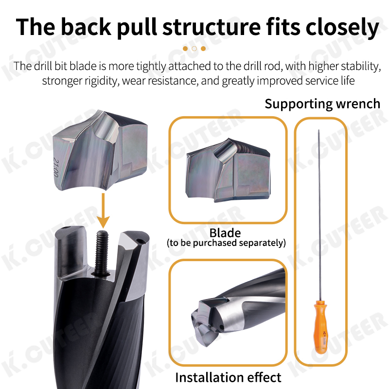 Rear Pull Crown Drill U Drill High-Precision Deep Hole Drilling