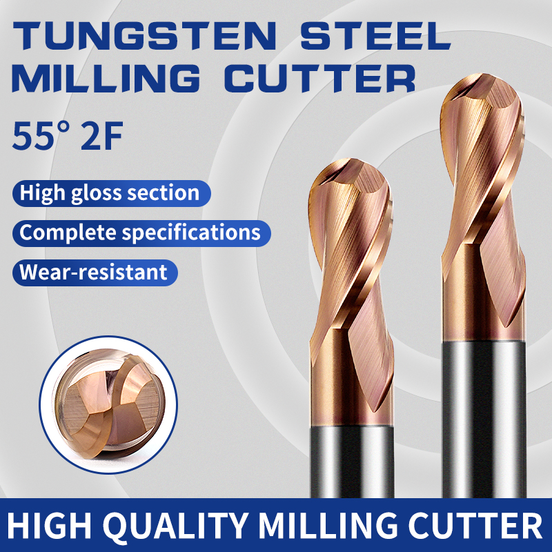 Tungsten Steel Ball Nose End Mill HRC55 0.5-4mm Tungsten Steel Ball Nose
