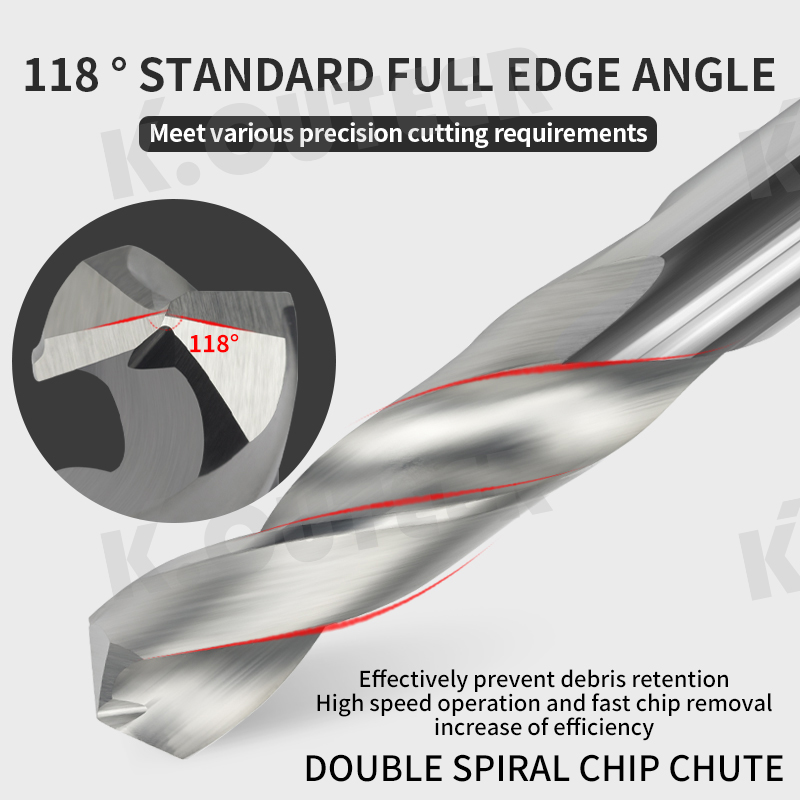  Tungsten Steel End Mill D1.8~D15.5 40~100L Carbide Twist Drill Bits for CNC Metal Drilling