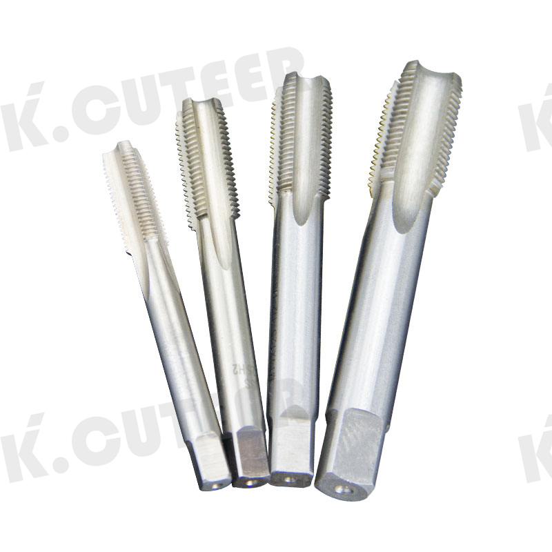 Machine taps with straight grooves