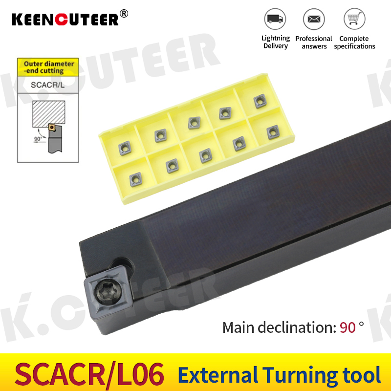 SCACR1010K09 SCACR1212H09 SCACR1616H09 External Turning Tool Holder CCMT Carbide Inserts 